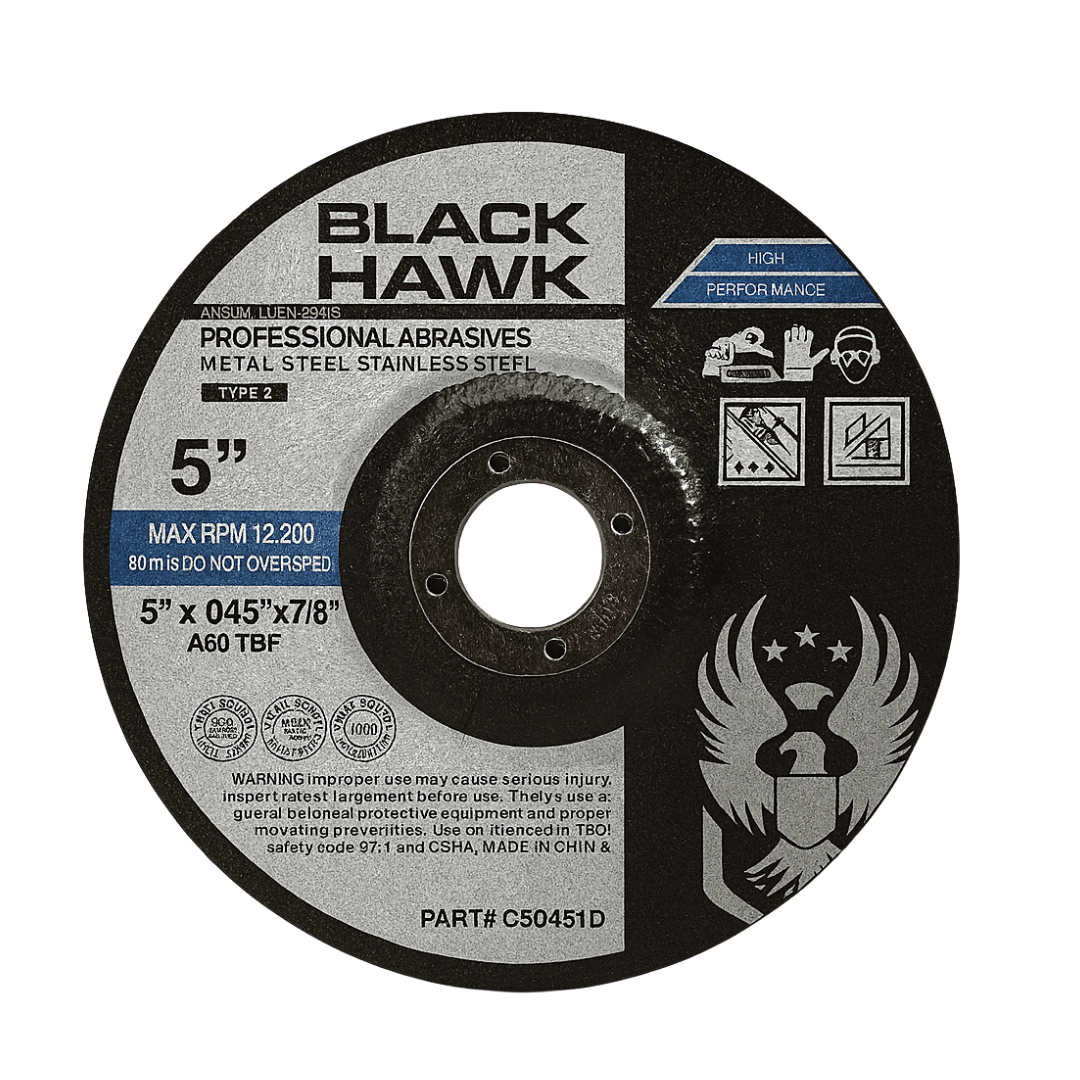 5" x .045" x 7/8" Cut-Off Wheel – Type 27 Depressed Center – 60 Grit