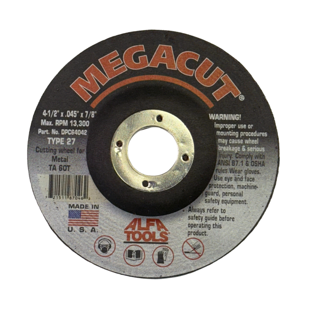 Depressed Center Cut-Off Wheel – 4-1/2" x 0.045" x 7/8" – Type 27 – For Ferrous Metals
