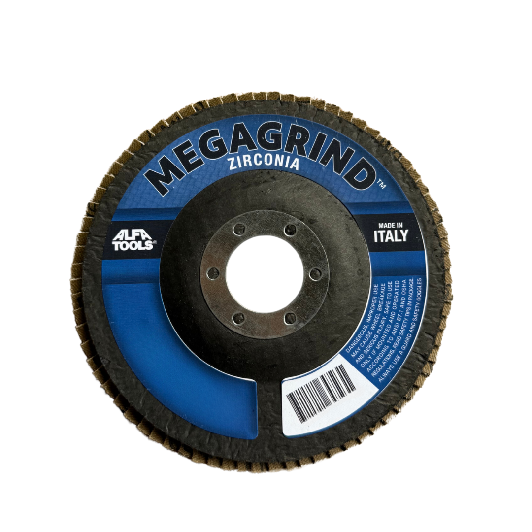 4-1/2" Flap Disc, 60 Grit Zirconia, Type 29 (Beveled) with 7/8" Arbor Hole