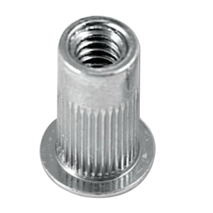 Large Flange Ribbed Rivet Nut - Steel, Aluminum - MLR Series