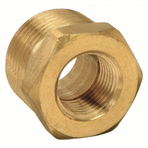 Yellow Brass Pipe Fitting - Male Pipe to Female Pipe Hex Bushing