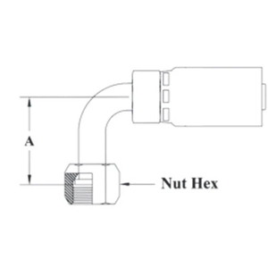 Thermoplastic Coupling JIC/SAE Dual Seat - 90° Female Swivel