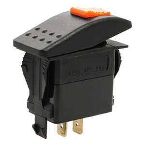 Carling Locking Rocker Switch On-Off - Orange Safety Lock