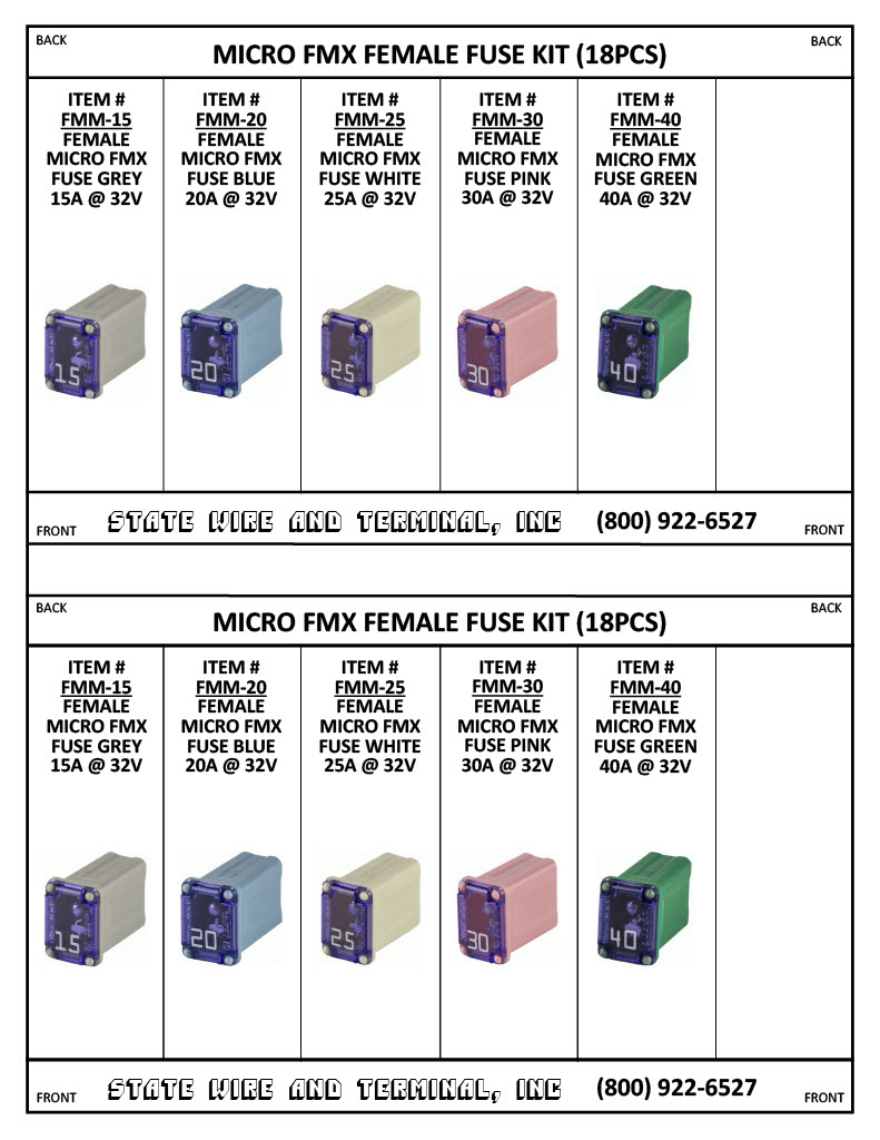 Micro FMX Female Fuse Kit - 18 Pieces