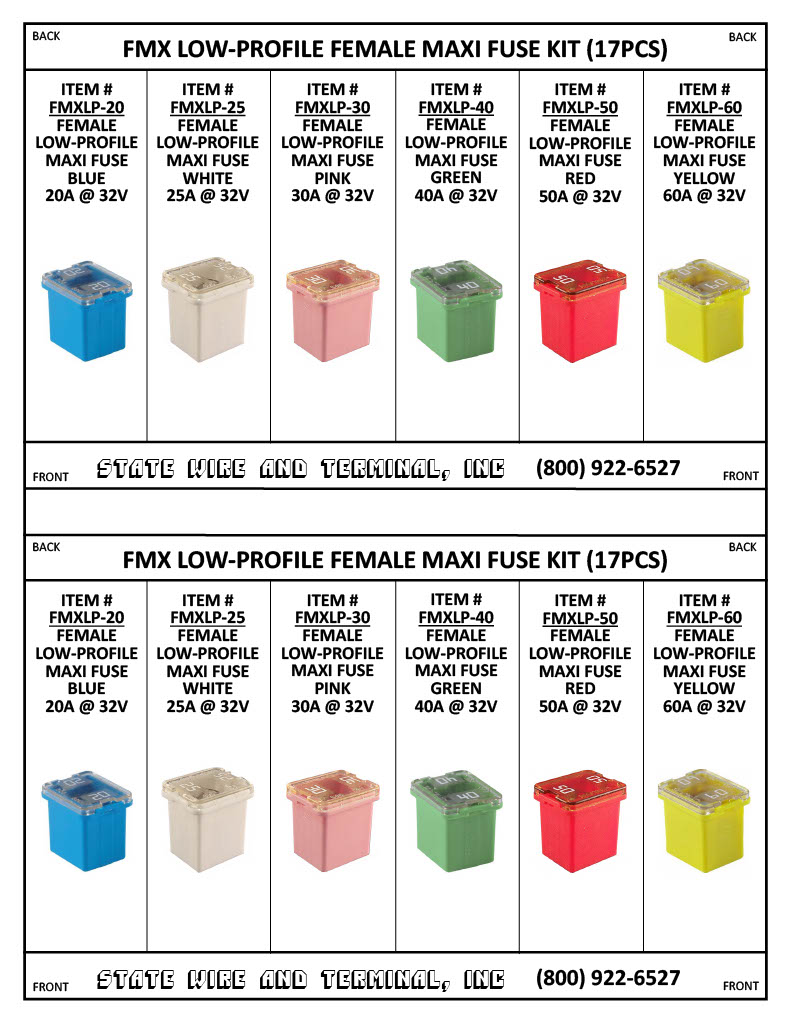 FMX Low-Profile Female Maxi Fuse 17 Piece Kit