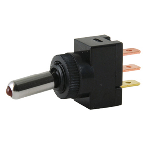 On-Off Toggle Switch - Amber LED Tip