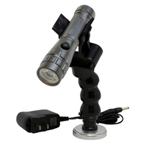 Rechargeable LED Flashlight with Flexible Magnetic Holder