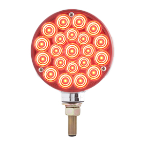 Optronics® LED Round Dual Face Red/Yellow Pedestal Mount Light