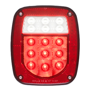 FLEET Count Combination Red Stop/Turn/Tail/Back-Up/License  Light - Driver Side