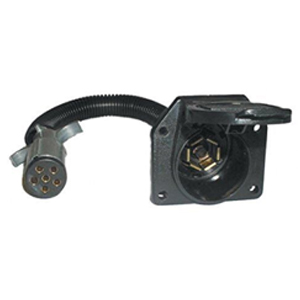 6-Way Round Plug To 7-Way RV Socket Adapter