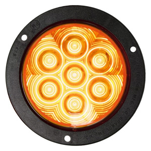 Peterson® LumenX® LED 4" Round Amber Stop/Turn/Tail Light - Flange Mount