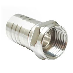 "F" Male Crimp with Attached 1/2" Crimp-Quad Shield