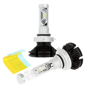 9006 LED Fanless Headlight/Fog Light Conversion Kit with Adjustable Color Temperature and Compact Heat Sinks