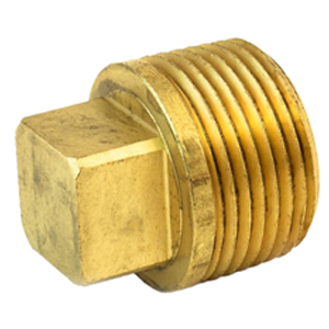 Square-Head Brass Pipe Plug, Cored