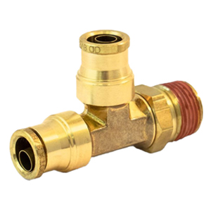 Male Run Swivel Tee, Brass