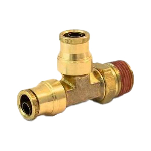 Male Run Swivel Tee, Brass