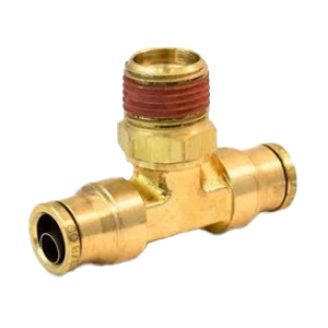 Male Branch Swivel Tee, Brass