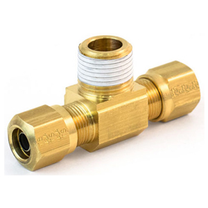 Male Branch Tee, Brass