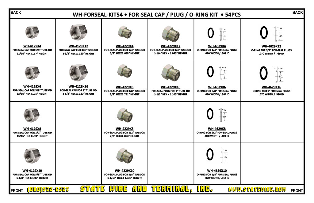 For-Seal Cap / Plug / O-Ring 54 Piece Kit