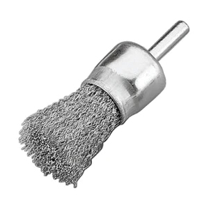 1" Crimped Wire End Brush – Coarse – 1/4" Shank – Clamshell Pack – Carbon Steel – Max 4,500 RPM