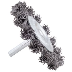 3" Mini Knotted Circular Wire Brush with 1/4" Mandrel